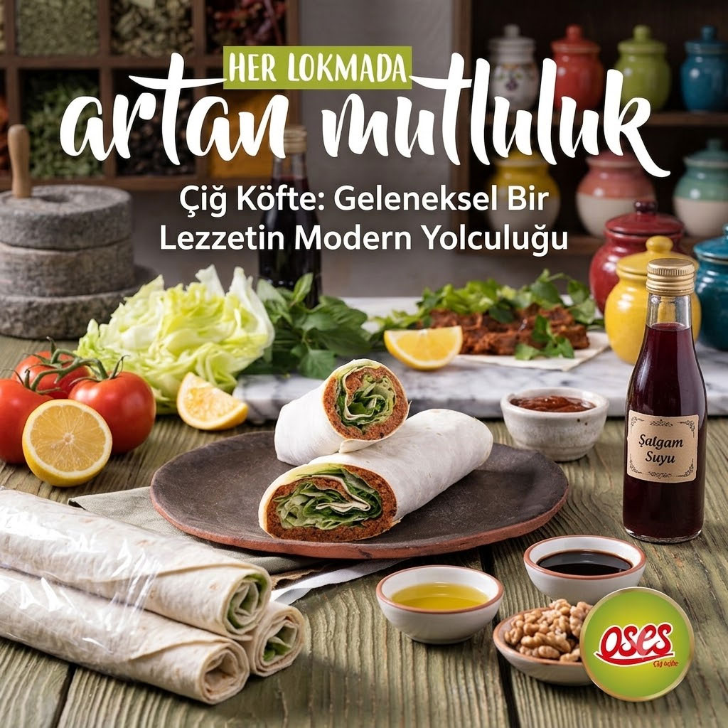 Nevşehir çiğ köfte ve dürüm sunumu
